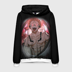 Толстовка-худи мужская МАГИЧЕСКАЯ БИТВА SUKUNA, цвет: 3D-белый