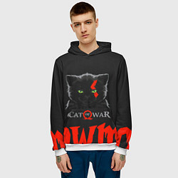 Толстовка-худи мужская Cat of war, цвет: 3D-белый — фото 2