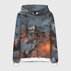 Толстовка-худи мужская Стимпанк бой Steampunk Ship Z, цвет: 3D-белый