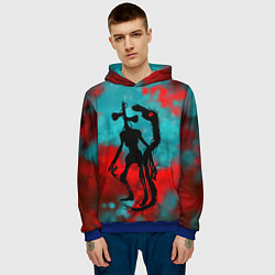 Толстовка-худи мужская Сиреноголовый и Лошадь монстры, цвет: 3D-синий — фото 2