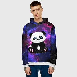 Толстовка-худи мужская Space Panda, цвет: 3D-белый — фото 2