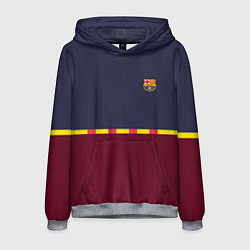 Толстовка-худи мужская FC Barcelona Flag and team Logo 202122, цвет: 3D-меланж