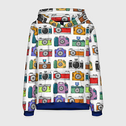 Толстовка-худи мужская Фотоаппараты, цвет: 3D-синий