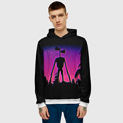 Толстовка-худи мужская Сиреноголовый Глитч, цвет: 3D-белый — фото 2