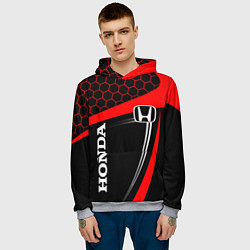 Толстовка-худи мужская HONDA ХОНДА SPORT, цвет: 3D-меланж — фото 2