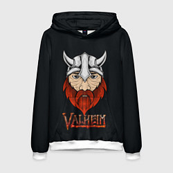 Толстовка-худи мужская Valheim викинг, цвет: 3D-белый