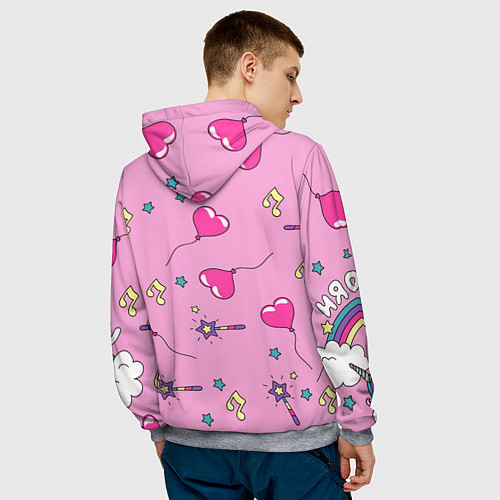 Мужская толстовка Единорог Радужный / 3D-Меланж – фото 4