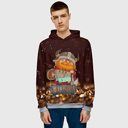 Толстовка-худи мужская Valheim мультяшный викинг, цвет: 3D-меланж — фото 2