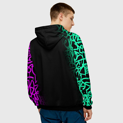 Мужская толстовка PUBG NEW STATE ПАБГ НЕОН / 3D-Черный – фото 4