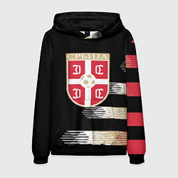 Толстовка-худи мужская Сборная Сербии, цвет: 3D-черный