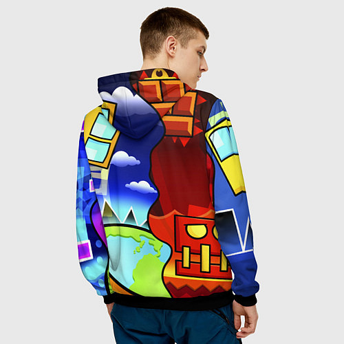 Мужская толстовка Geometry Dash / 3D-Черный – фото 4