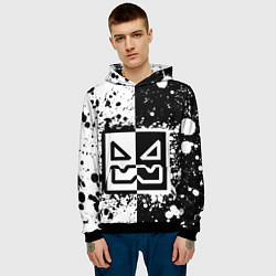 Толстовка-худи мужская Geometry Dash: Black, цвет: 3D-черный — фото 2