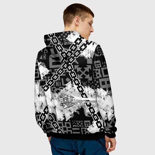 Мужская толстовка Geometry Dash / 3D-Черный – фото 4