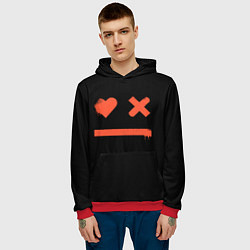 Толстовка-худи мужская Smile Love Death and Robots, цвет: 3D-красный — фото 2