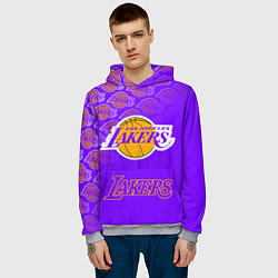 Толстовка-худи мужская LOS ANGELES LAKERS ЛЕЙКЕРС, цвет: 3D-меланж — фото 2