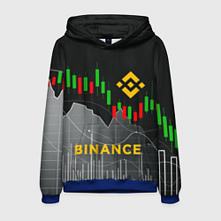 Толстовка-худи мужская BINANCE БИНАНС ГРАФИК, цвет: 3D-синий