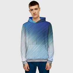 Толстовка-худи мужская Текстура Оттенки льда, цвет: 3D-меланж — фото 2