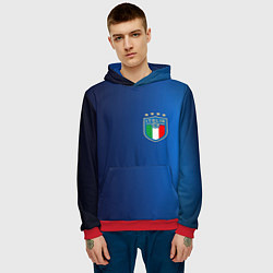 Толстовка-худи мужская Сборная Италии, цвет: 3D-красный — фото 2