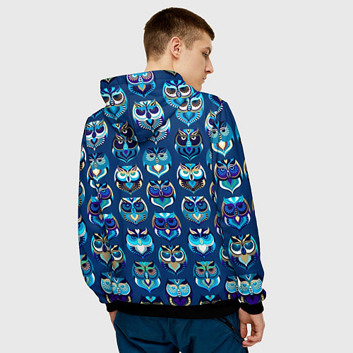 Мужская толстовка Совы / 3D-Черный – фото 4