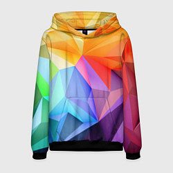 Толстовка-худи мужская Радужная геометрия, цвет: 3D-черный