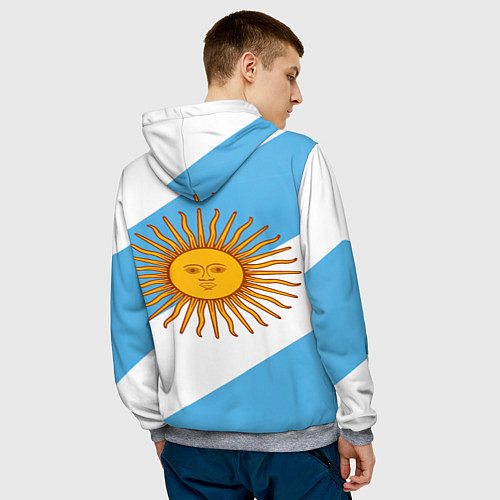 Мужская толстовка Сборная Аргентины спина / 3D-Меланж – фото 4