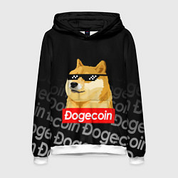 Толстовка-худи мужская DOGECOIN DOGE ДОГИКОИН, цвет: 3D-белый