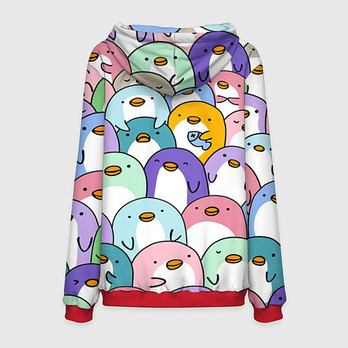 Мужская толстовка Пингвины / 3D-Красный – фото 2
