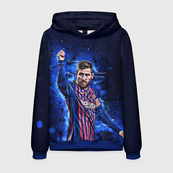 Толстовка-худи мужская Lionel Messi Barcelona 10, цвет: 3D-синий