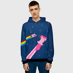 Толстовка-худи мужская Nyan cat x Pony, цвет: 3D-черный — фото 2