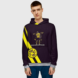 Толстовка-худи мужская Холанд Боруссия, цвет: 3D-меланж — фото 2