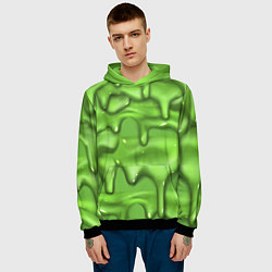 Толстовка-худи мужская Green Slime, цвет: 3D-черный — фото 2