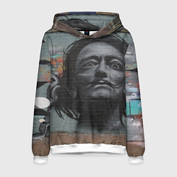 Толстовка-худи мужская Сальвадор Дали, цвет: 3D-белый