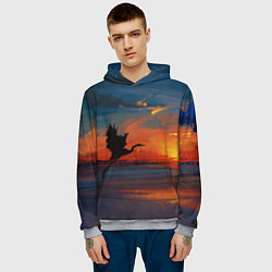 Толстовка-худи мужская Прибрежный закат, цвет: 3D-меланж — фото 2