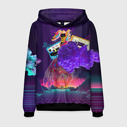 Толстовка-худи мужская Ретро 90-е, цвет: 3D-черный