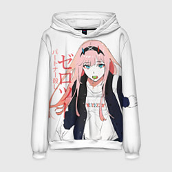 Толстовка-худи мужская Zero Two, Darling in the Franx, цвет: 3D-белый