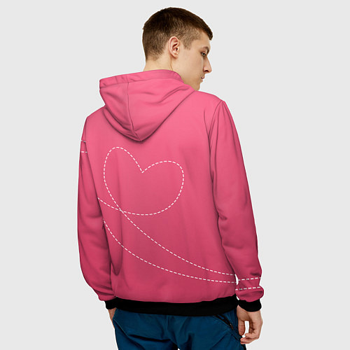 Мужская толстовка Love is war / 3D-Черный – фото 4