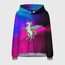 Толстовка-худи мужская Единорог Unicorn Z, цвет: 3D-меланж