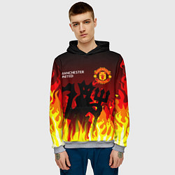 Толстовка-худи мужская MANCHESTER UNITED ДЬЯВОЛ, цвет: 3D-меланж — фото 2