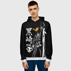 Толстовка-худи мужская Bleach, Ичиго с мечом, цвет: 3D-белый — фото 2