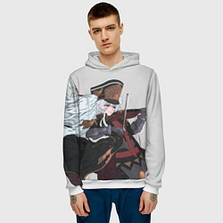 Толстовка-худи мужская Альтаир со скрипкой, цвет: 3D-белый — фото 2