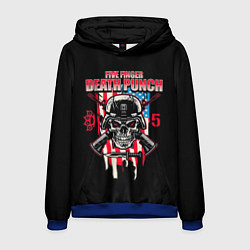 Толстовка-худи мужская 5FDP Five Finger Death Punch, цвет: 3D-синий