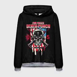 Толстовка-худи мужская 5FDP Five Finger Death Punch, цвет: 3D-меланж