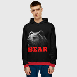 Толстовка-худи мужская BEAR, цвет: 3D-красный — фото 2