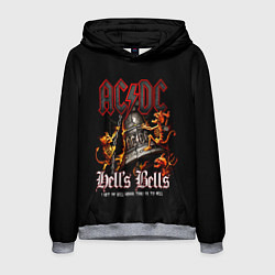 Толстовка-худи мужская ACDC Hells Bells, цвет: 3D-меланж