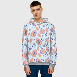 Толстовка-худи мужская Папайя, цвет: 3D-меланж — фото 2
