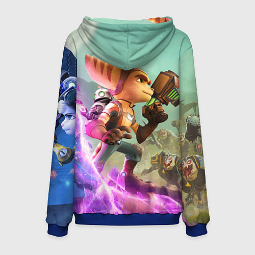 Мужская толстовка Ratchet & Clank: Rift Apart / 3D-Синий – фото 2