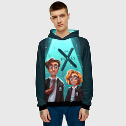 Толстовка-худи мужская Fox Mulder and Dana Scully, цвет: 3D-черный — фото 2