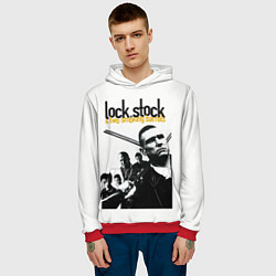 Толстовка-худи мужская Карты, деньги, два ствола, цвет: 3D-красный — фото 2