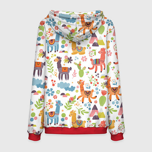 Мужская толстовка Ламы / 3D-Красный – фото 2