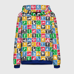 Толстовка-худи мужская СПОРТ, цвет: 3D-синий